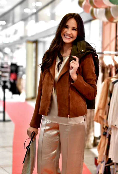 MC BIKER JACKET, COGNAC