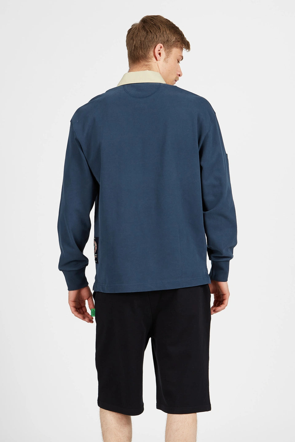 Man polo L/S jersey rugby peac, navy