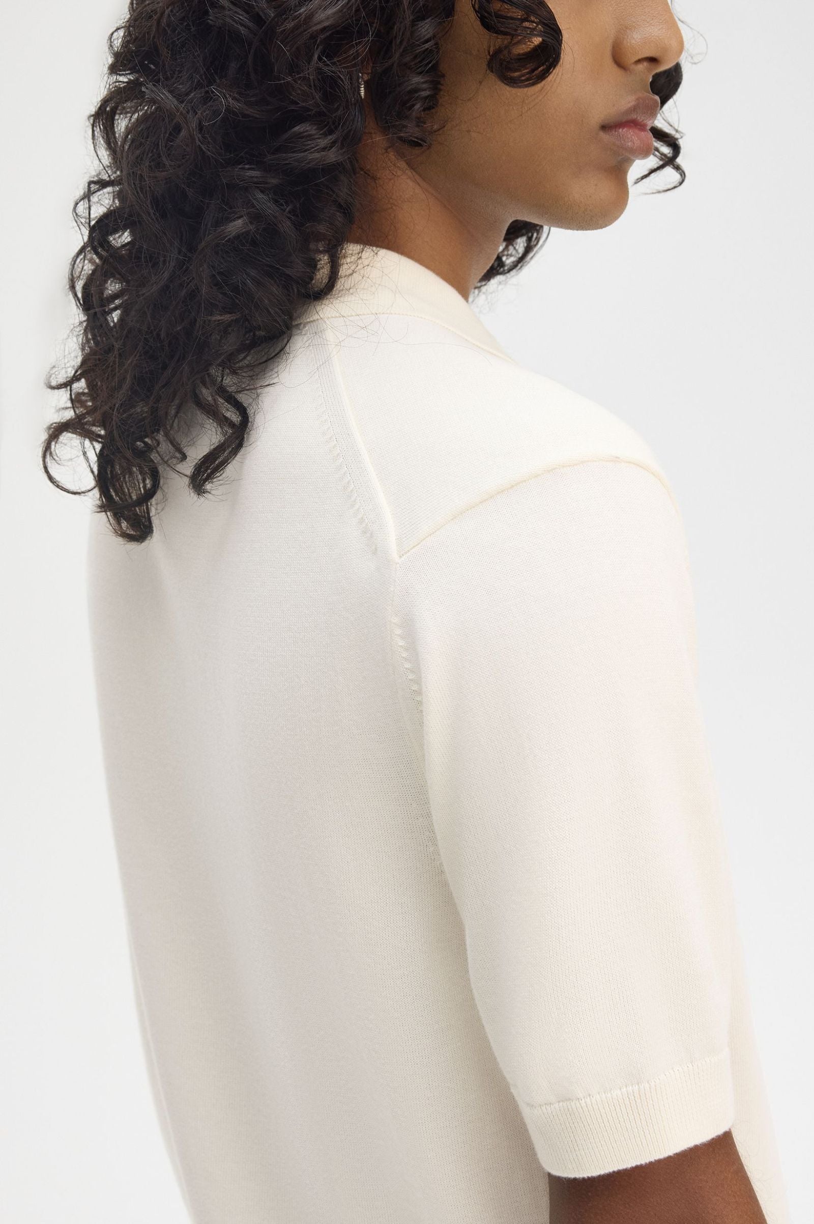 Cotton Knitted Shirt, Ecru