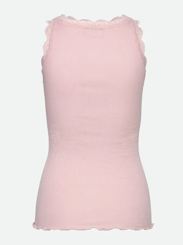 RWBALTA MODAL SL LACE U NECK TOP, ALMOND BLOSSOM