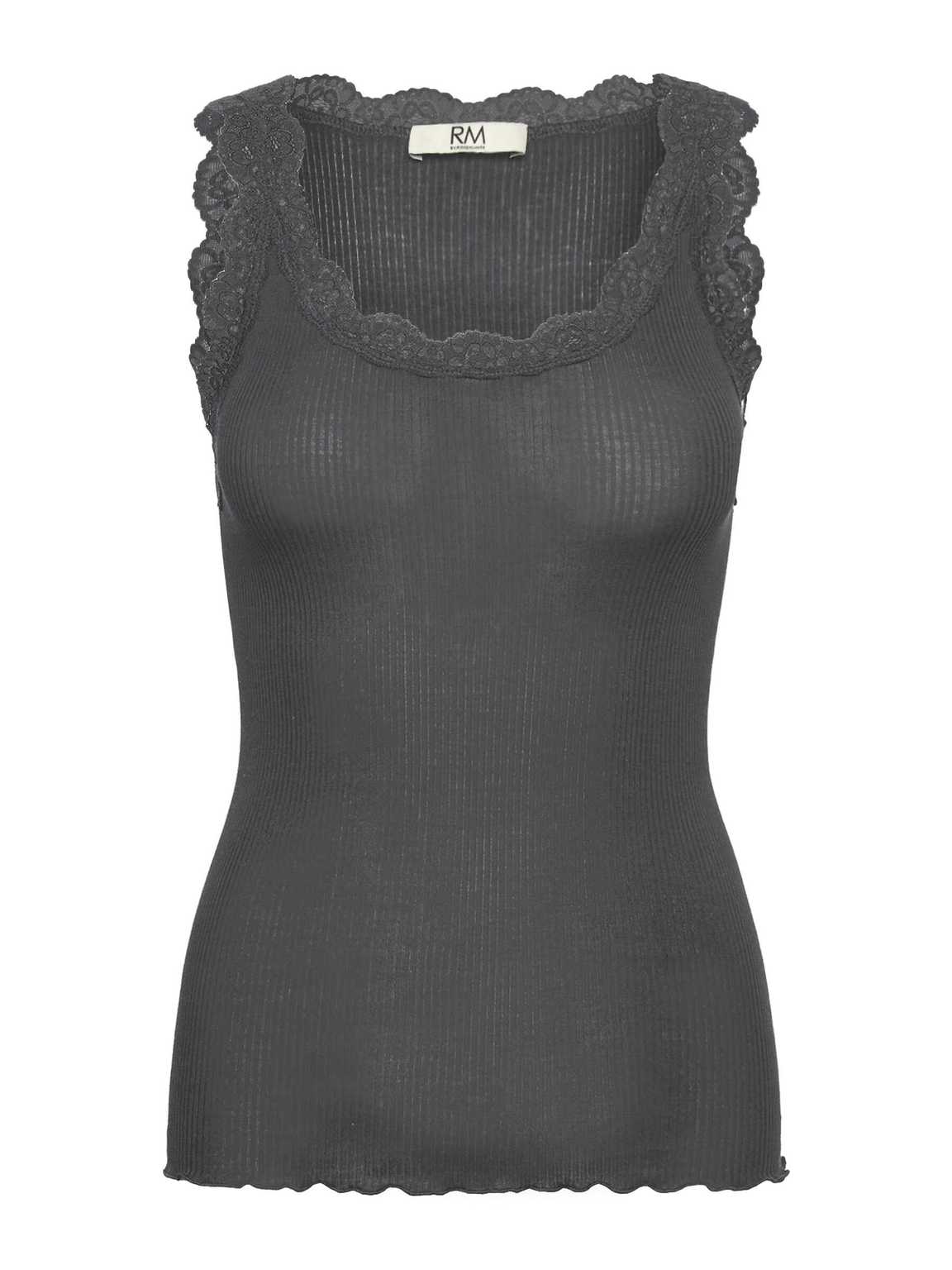 BALTA MODAL LACE U NECK TOP, MAGNET
