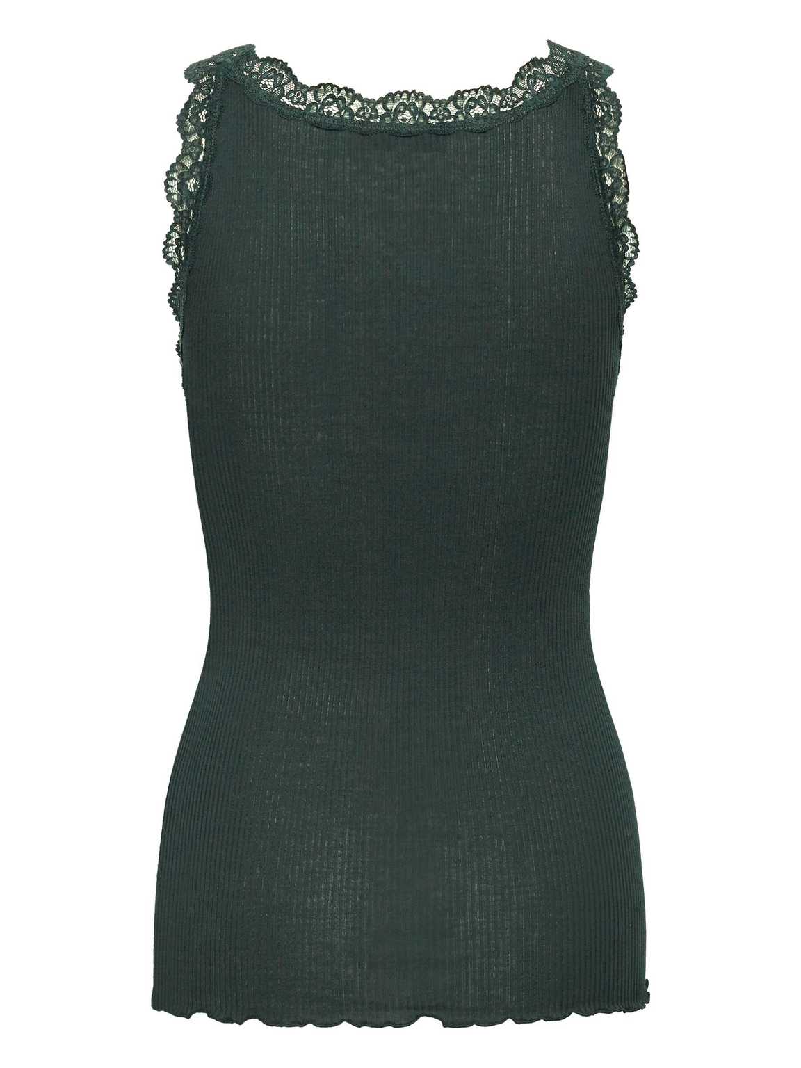 BALTA MODAL LACE U NECK TOP, SCARAB