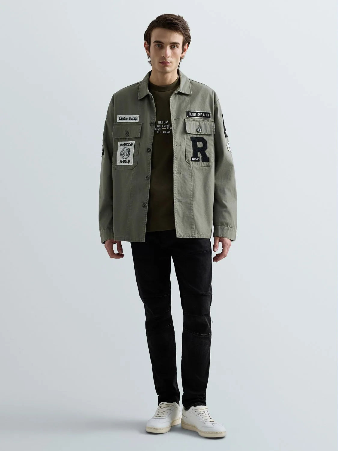 OVERSHIRT W/PATCH, LIGHT MILITARY