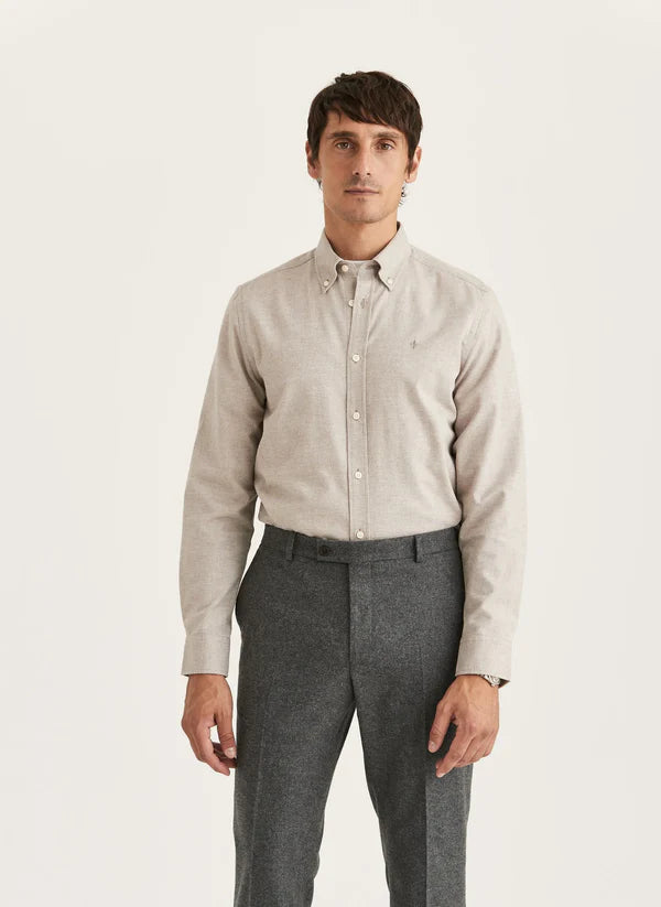 WATTS FLANNEL SHIRT, SLIM, KHAKI