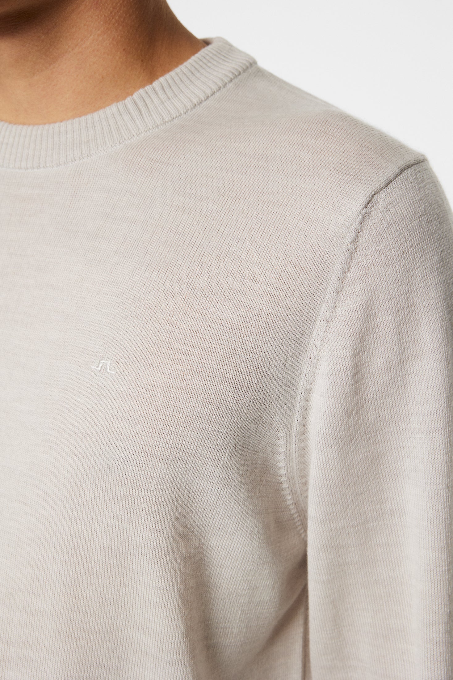 Keane Merino Crew Neck Sweater, Moonbeam Melange
