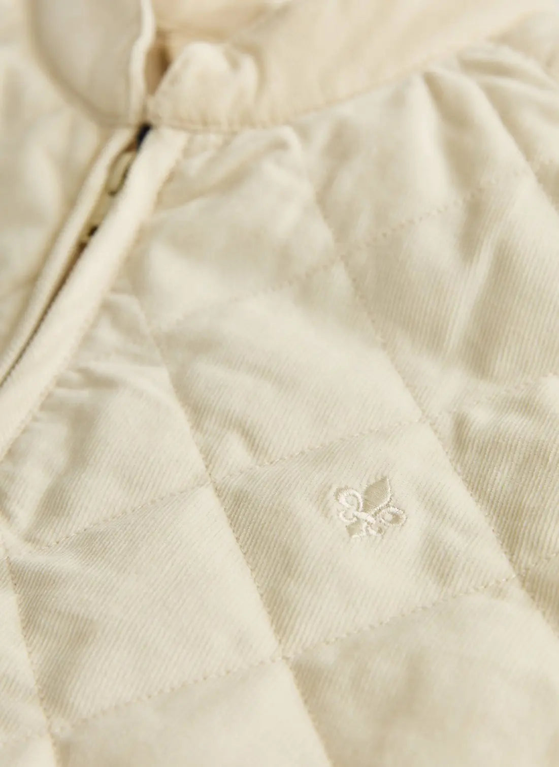 Teddy Quilted Cord Vest, Khaki