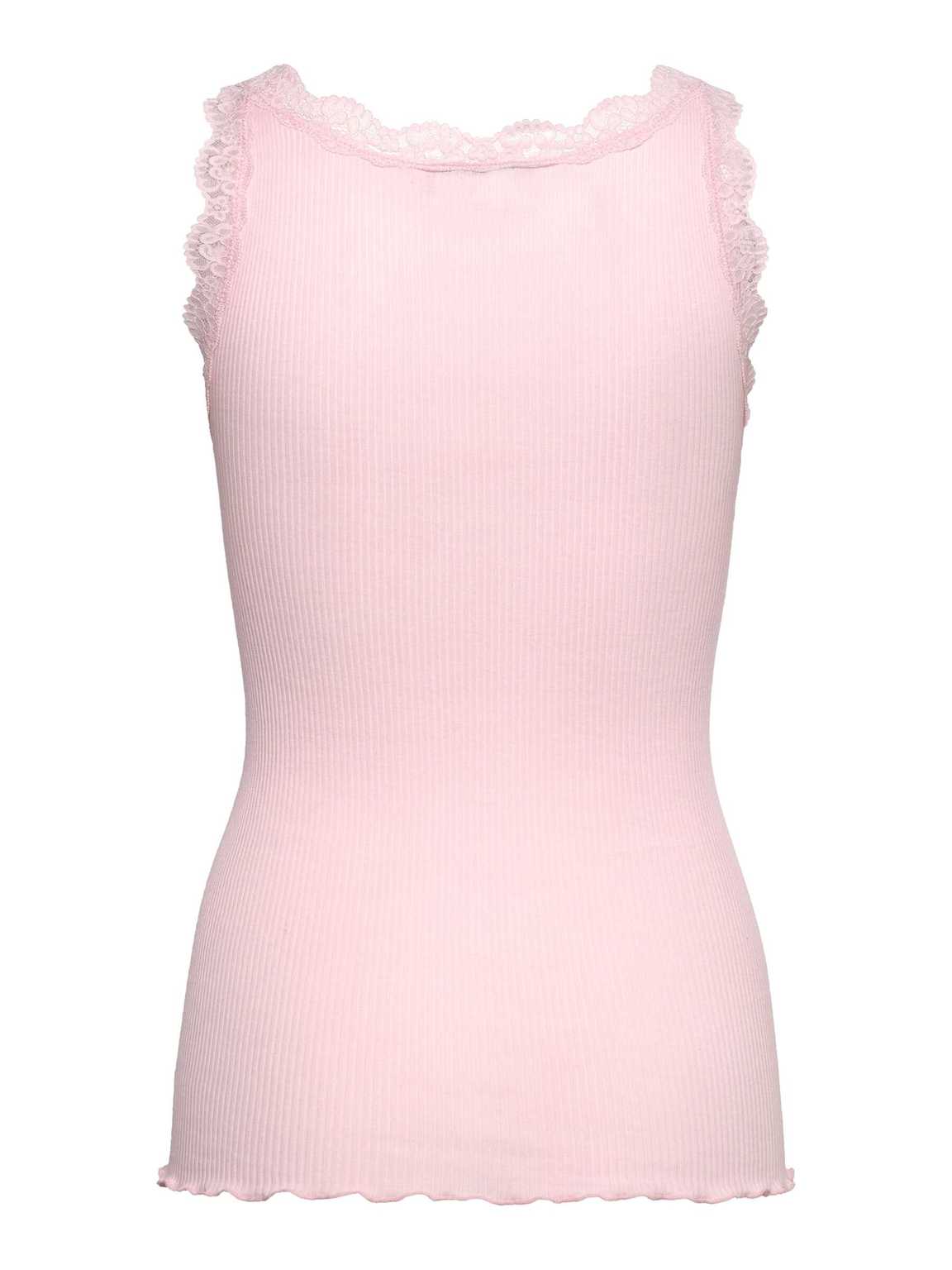 BALTA MODAL LACE U NECK TOP, PINK-A-BOO