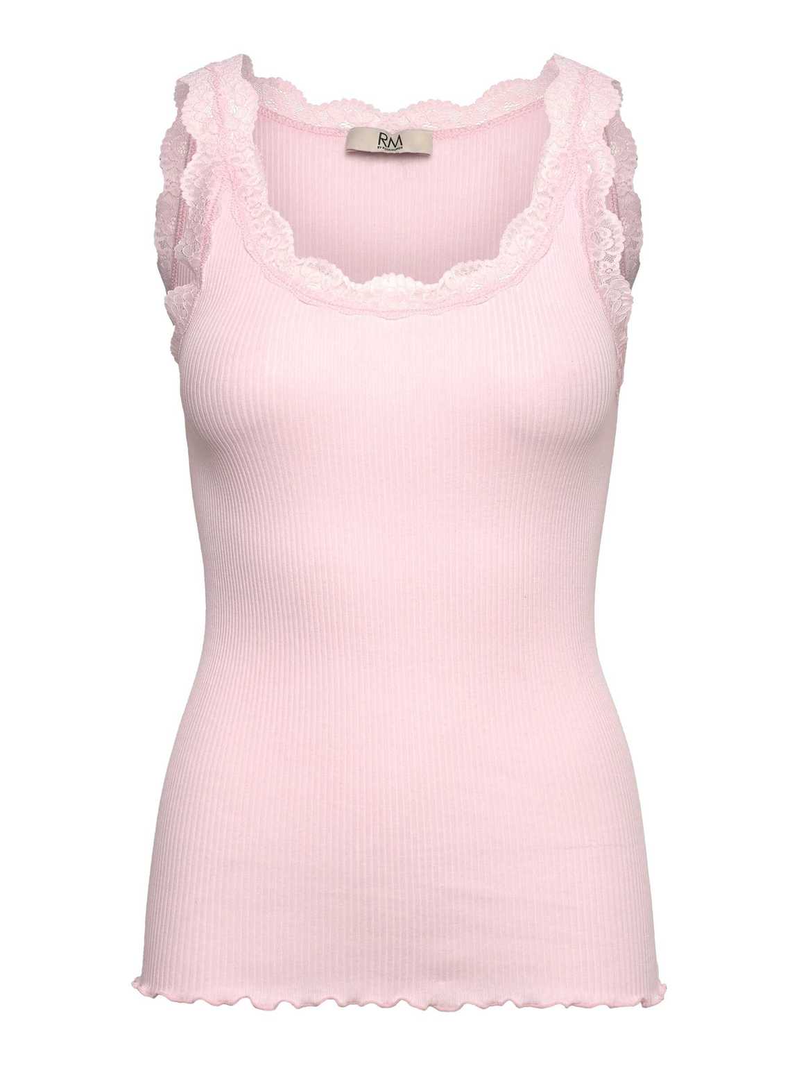 BALTA MODAL LACE U NECK TOP, PINK-A-BOO