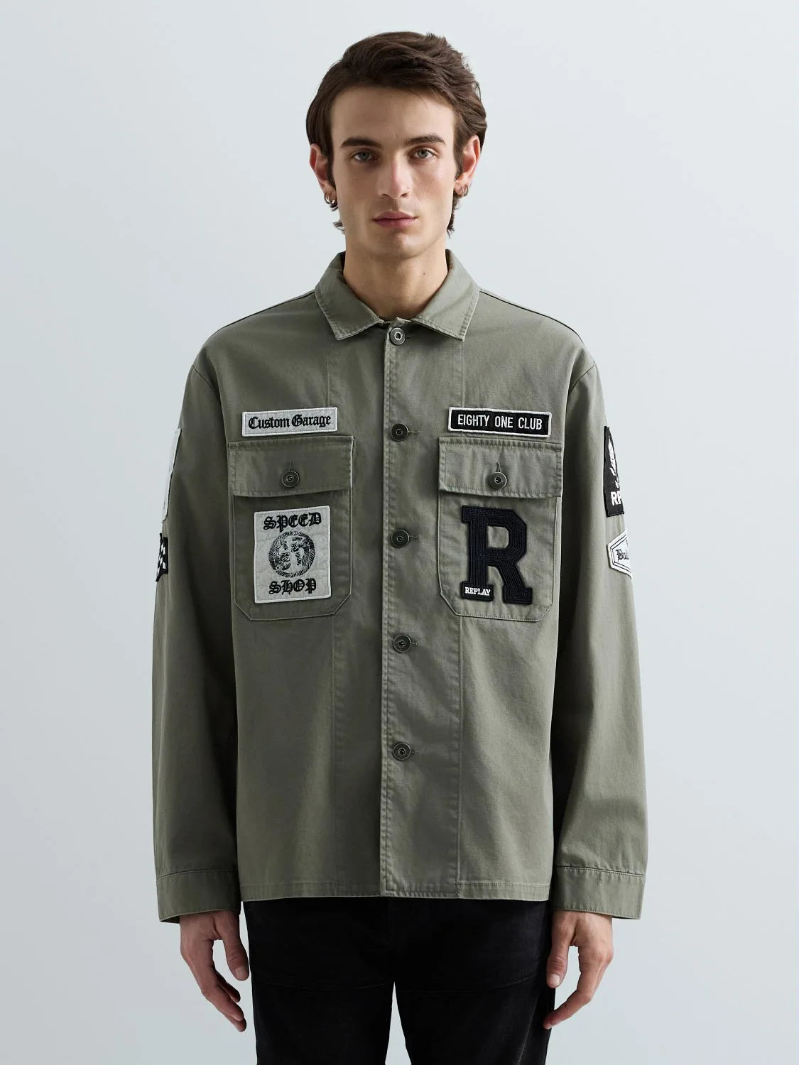 OVERSHIRT W/PATCH, LIGHT MILITARY