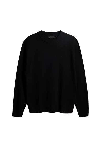 KINO MERINO CREW NECK SWEATER, BLACK
