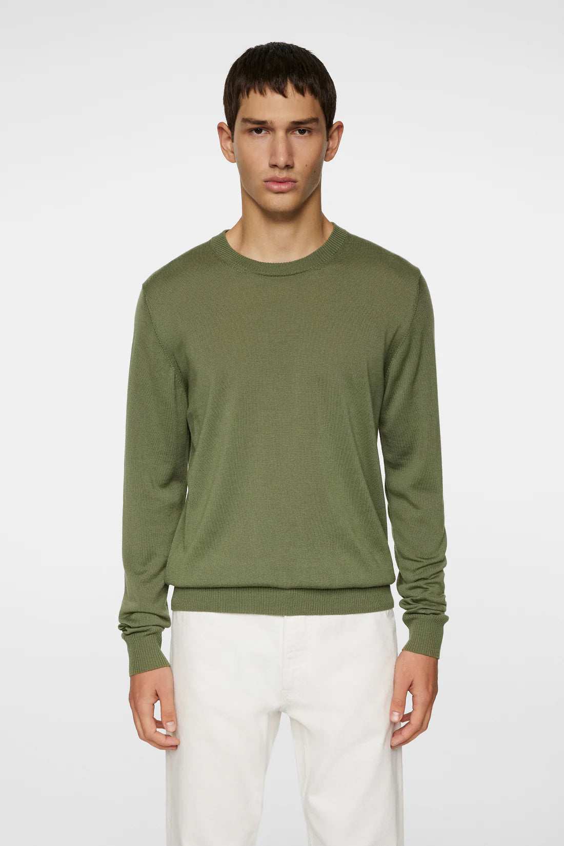Keane Light Merino Crew Neck, Olivine