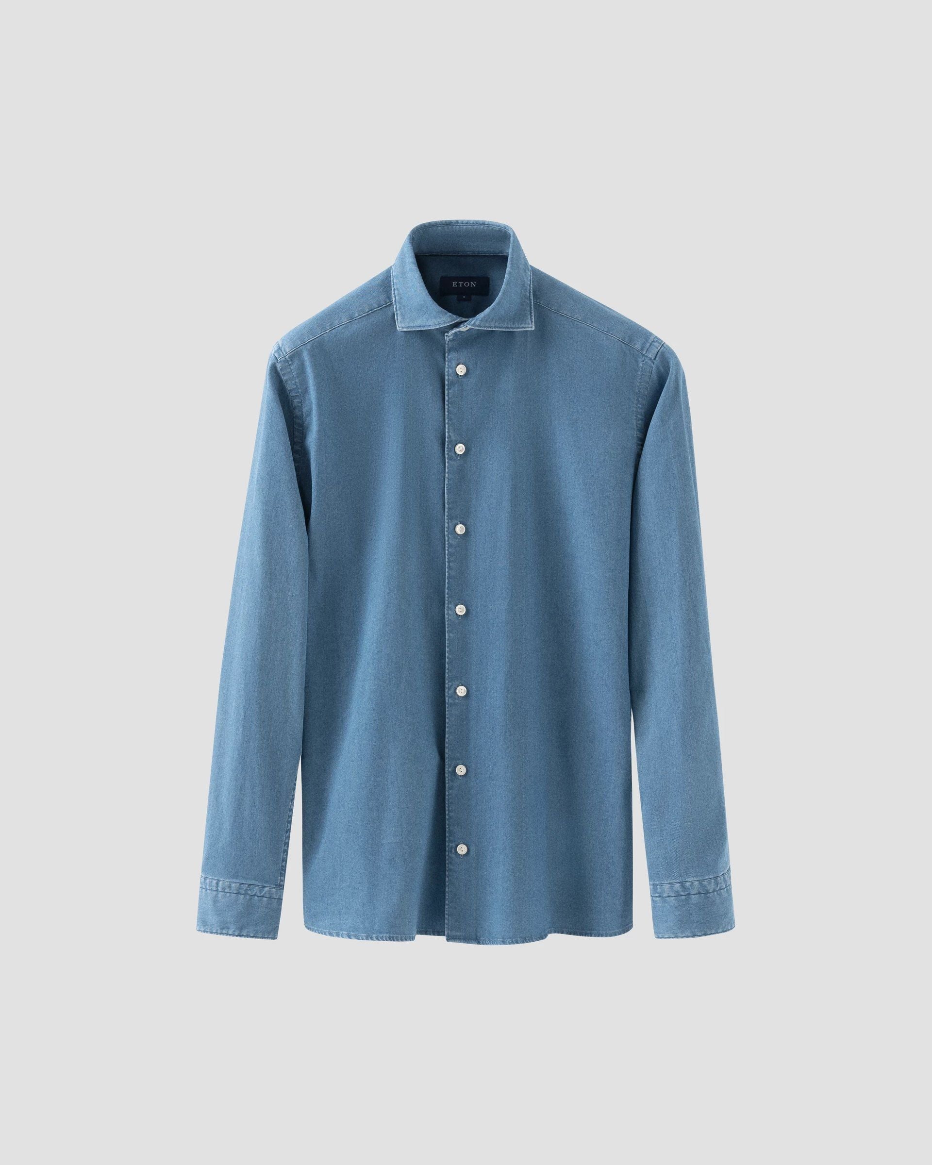 Stretch Denim Shirt, Light Blue