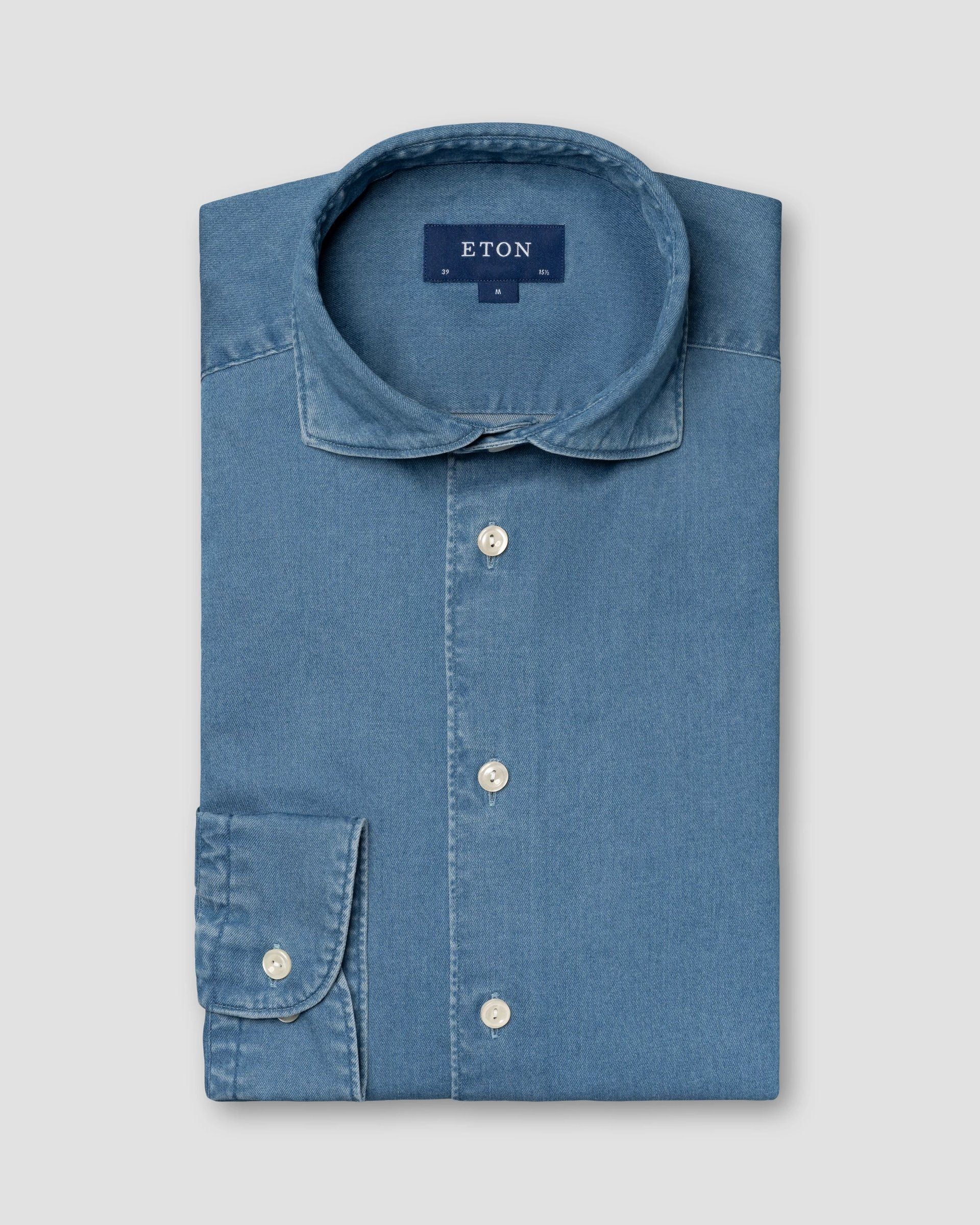 Stretch Denim Shirt, Light Blue