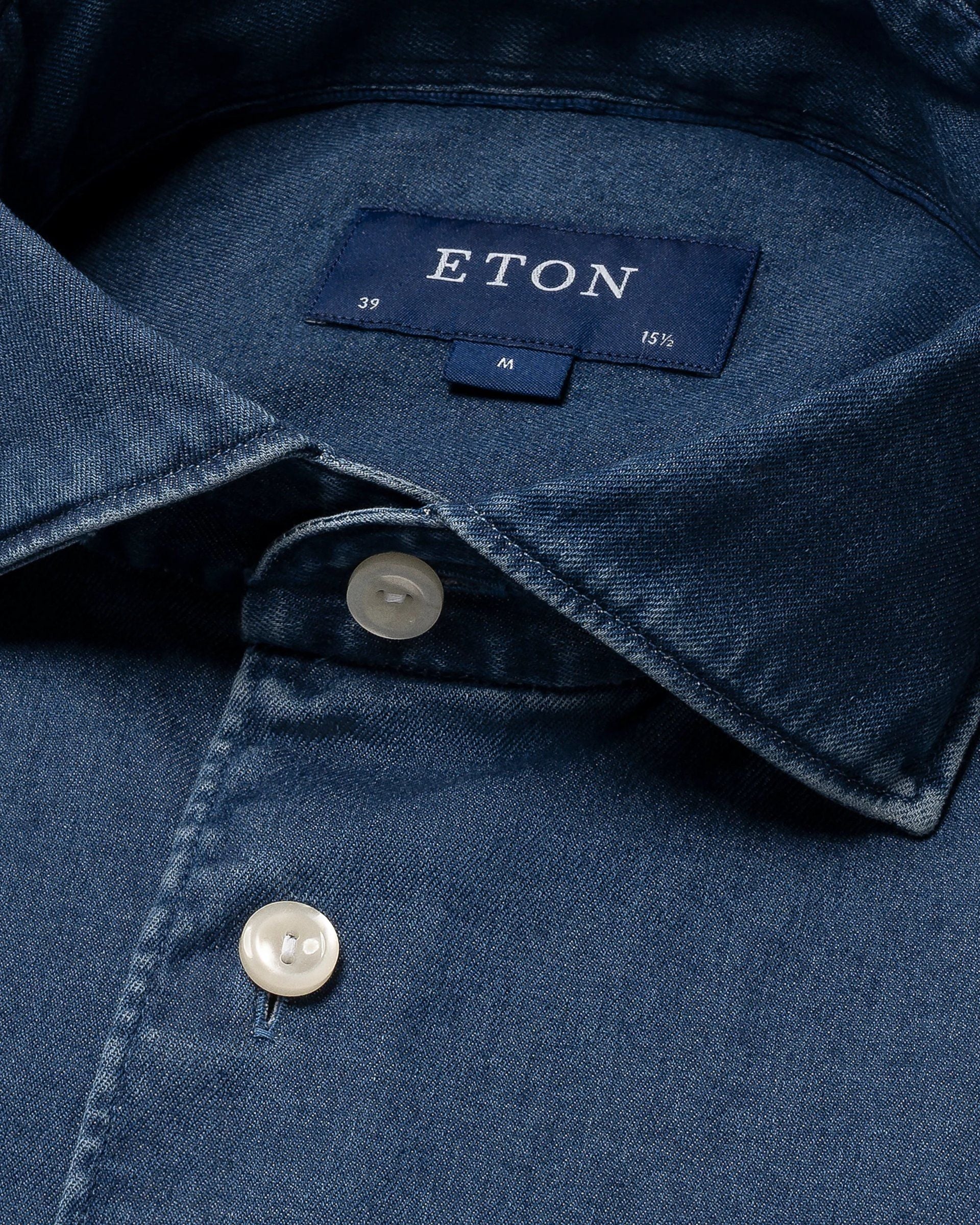 Denim Stretch Shirt, Slim, Navy Blue