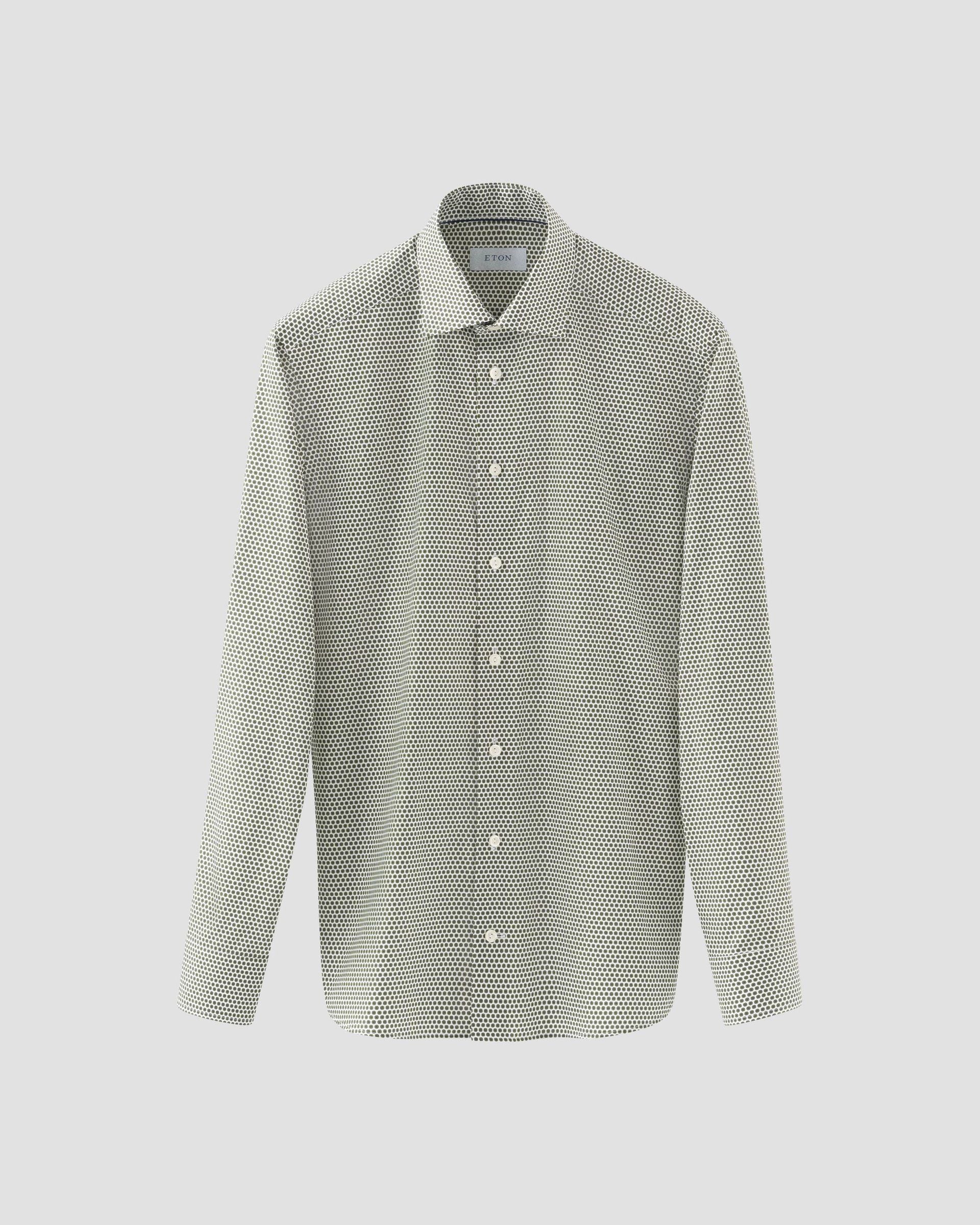 Micro Floral Signature Twill, Slim, Green