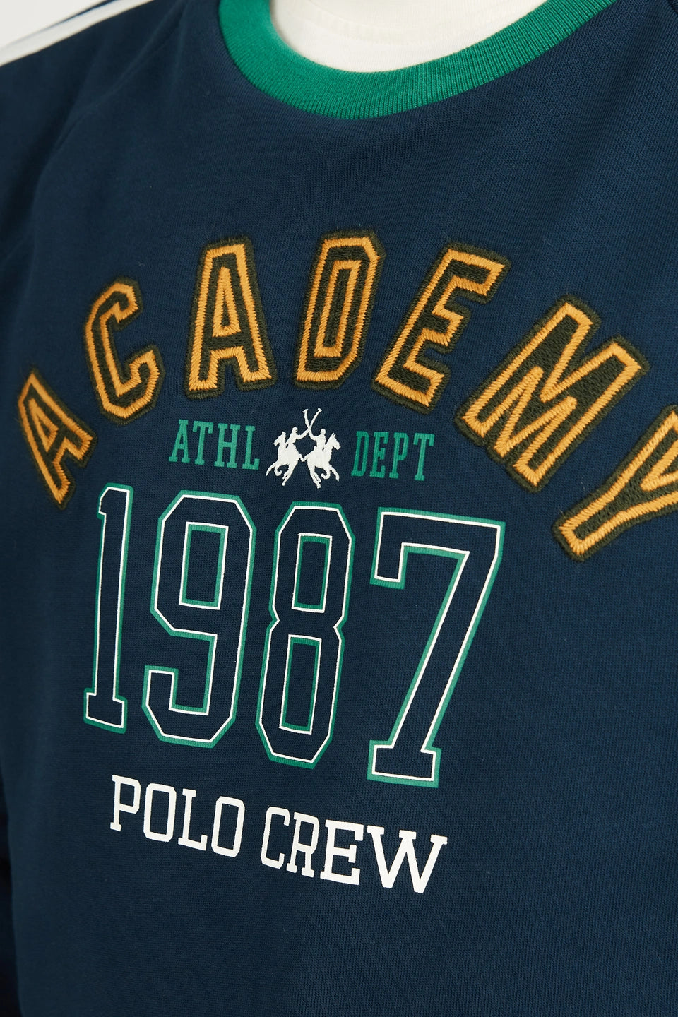 Man fleece crew neck blended, navy