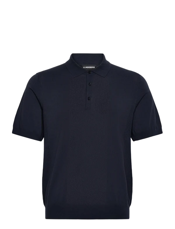 REYMOND SOLID STRIPE POLO, NAVY