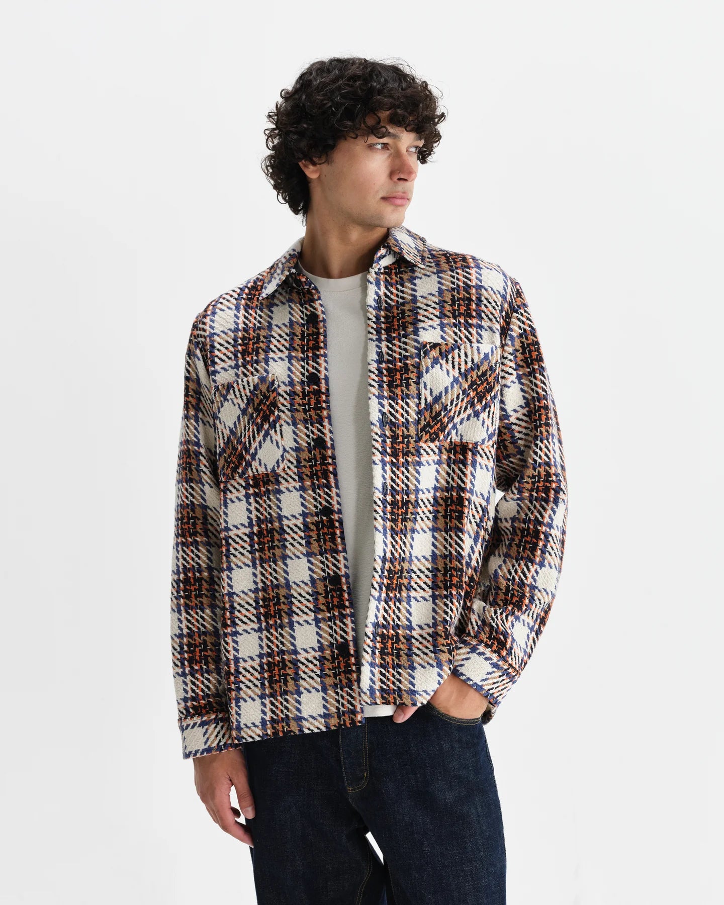 WHITING OVERSHIRT, ECRU MULTI