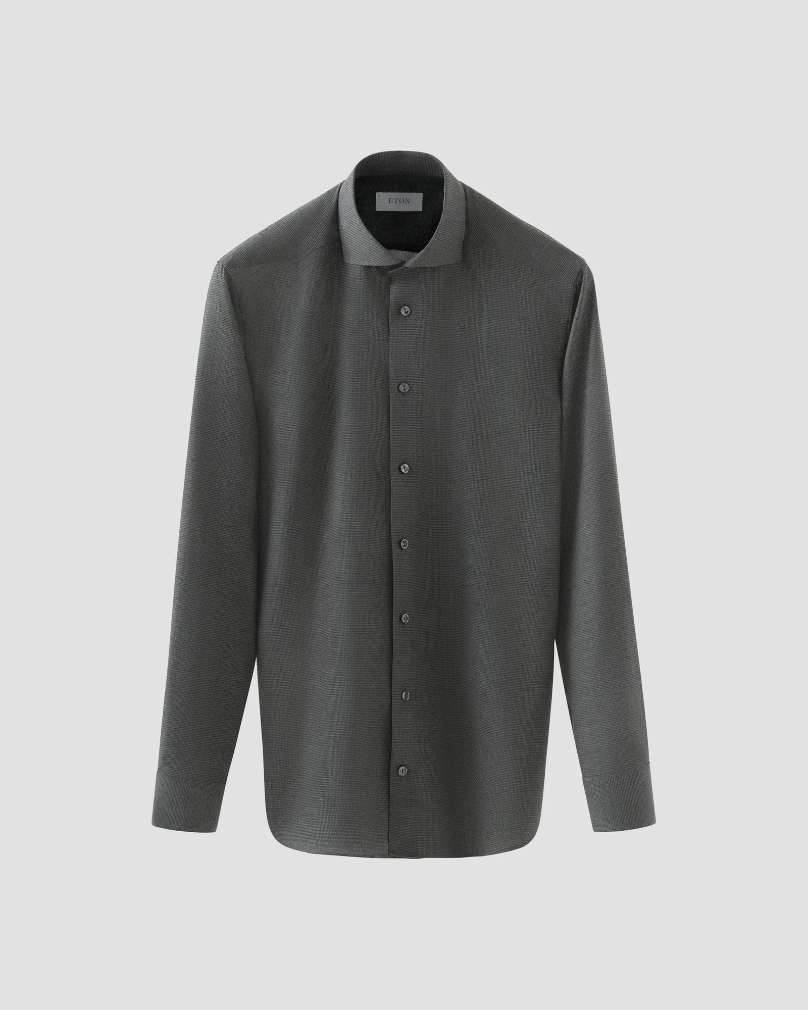 Houndstooth Wrinkle Free Flannel Shirt, Slim, Dark Green