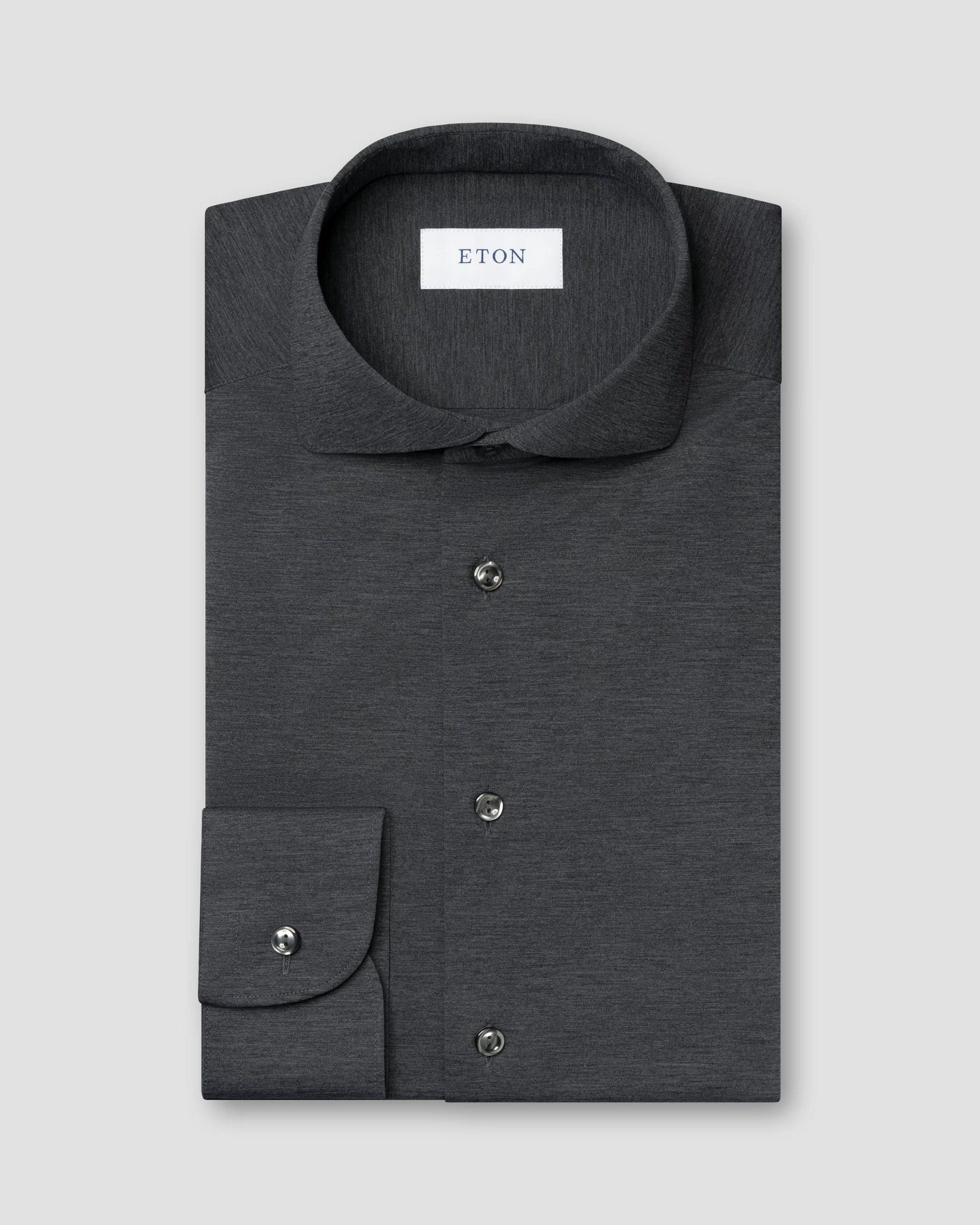 Melange Four-Way Stretch shirt, Slim, Dark Grey