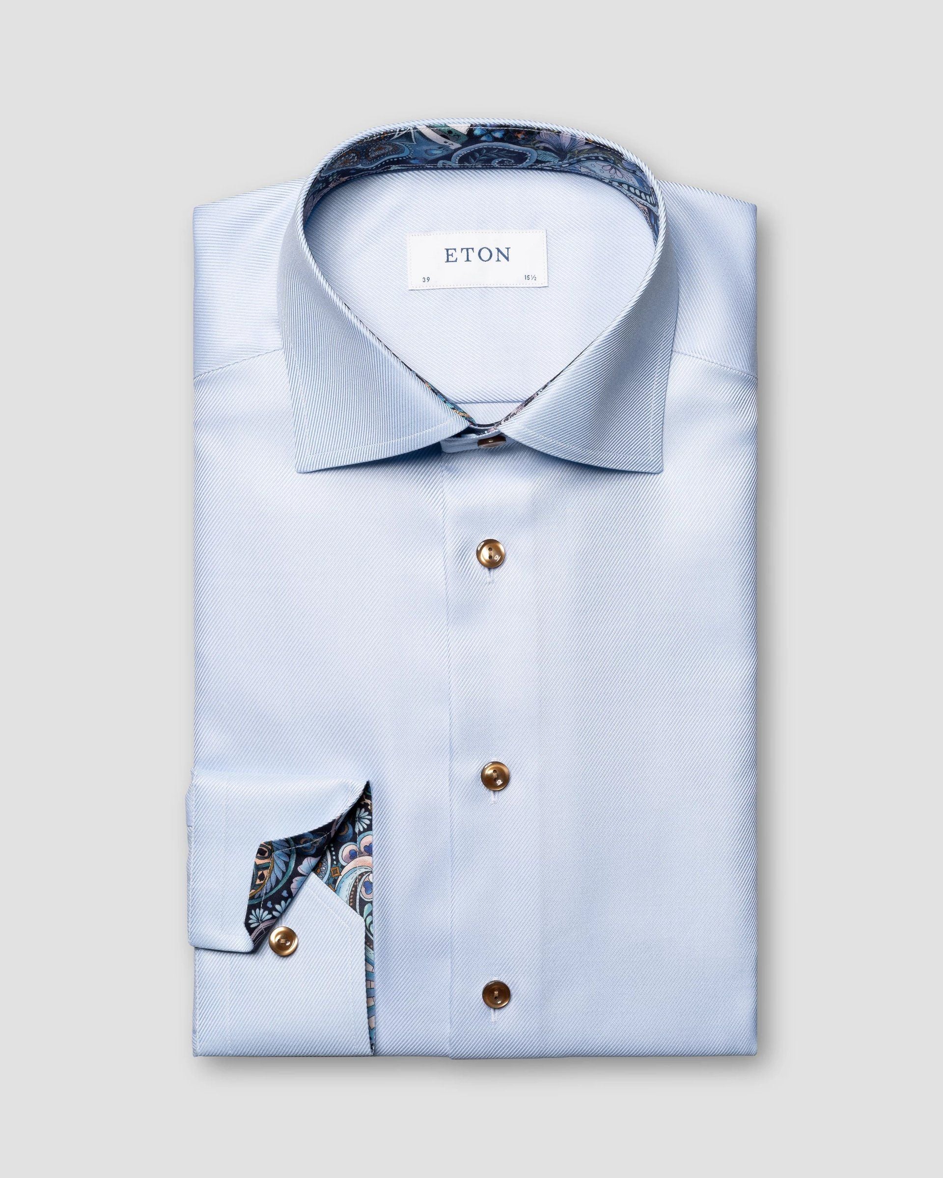 Floral Effect Signature Twill Shirt, Slim, Navy
