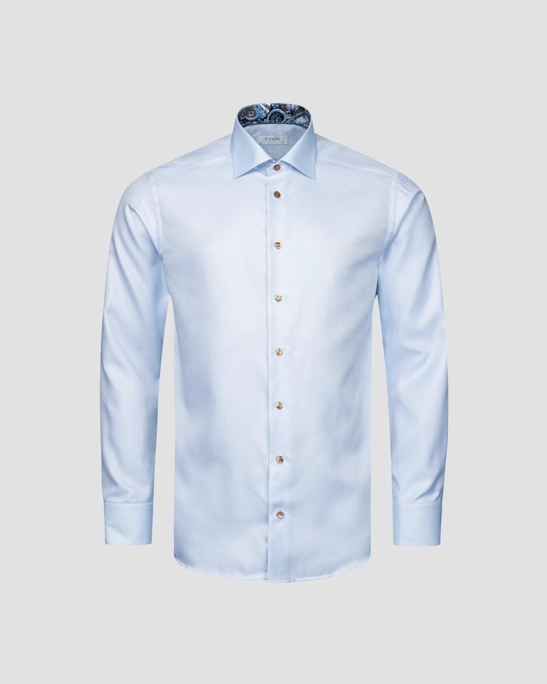 Floral Effect Signature Twill Shirt, Slim, Navy