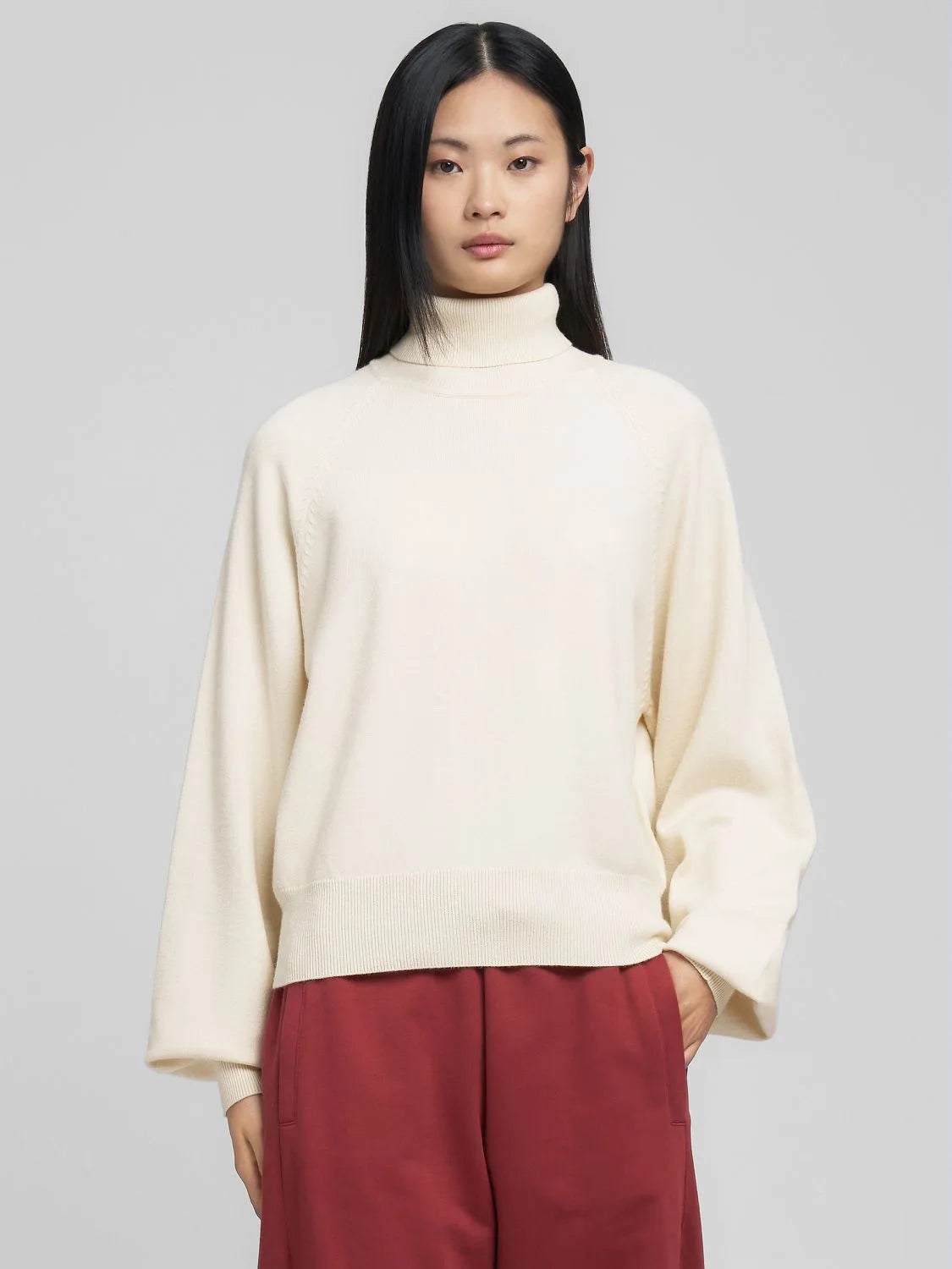 POLO-NECK PULLOVER, WINTER WHITE