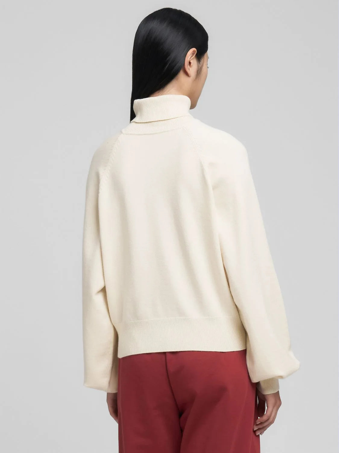 POLO-NECK PULLOVER, WINTER WHITE
