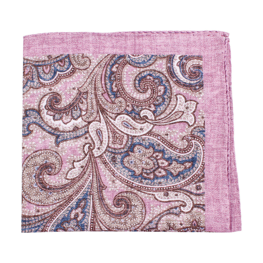 Pocket Square, Paisley Melange, Powder Pink