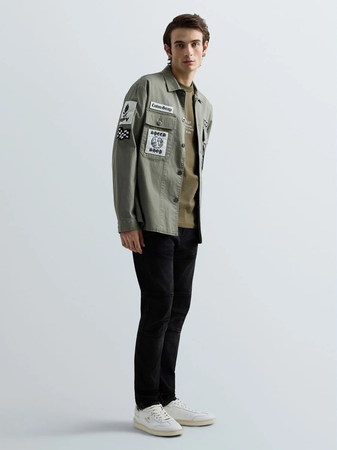 OVERSHIRT W/PATCH, LIGHT MILITARY
