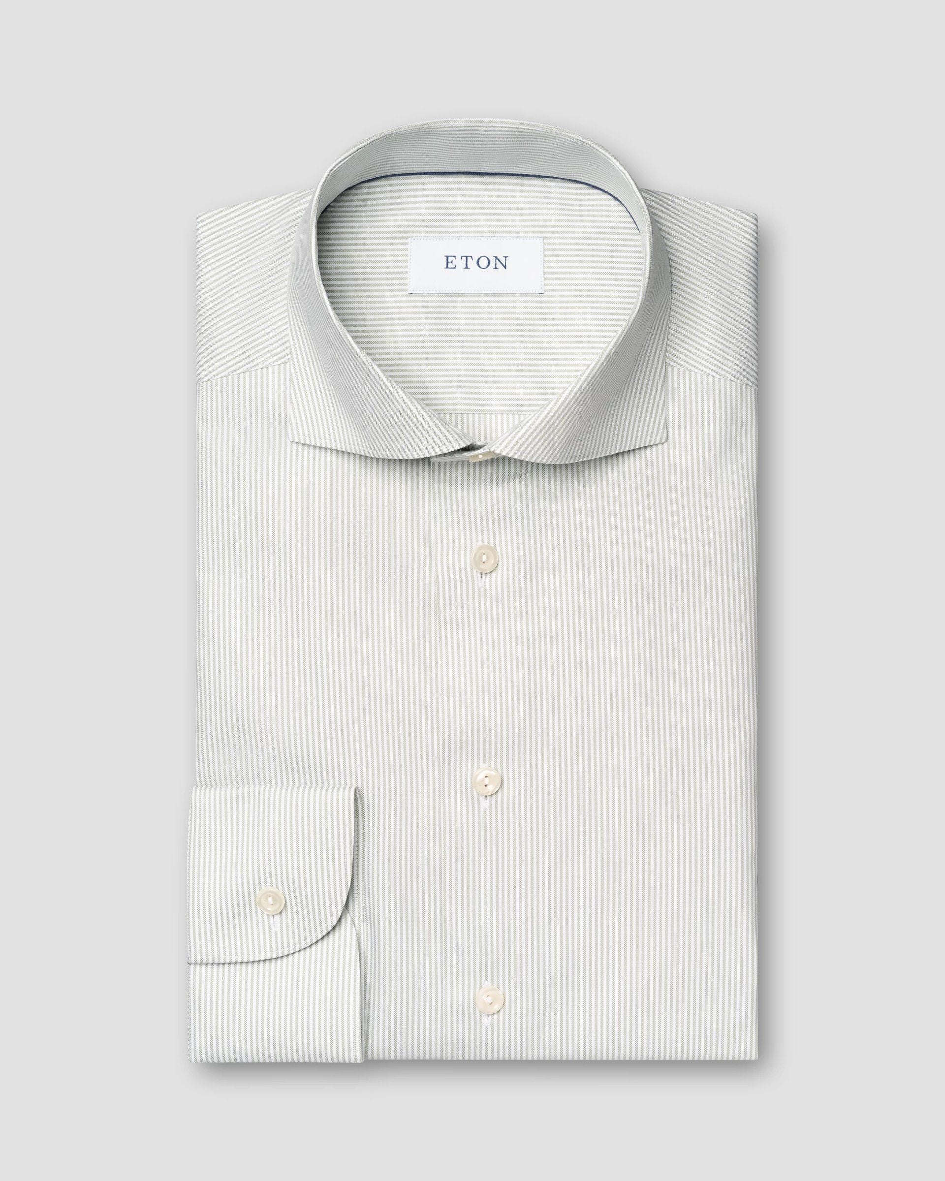 Striped Signature Oxford Shirt, Slim, Light Green