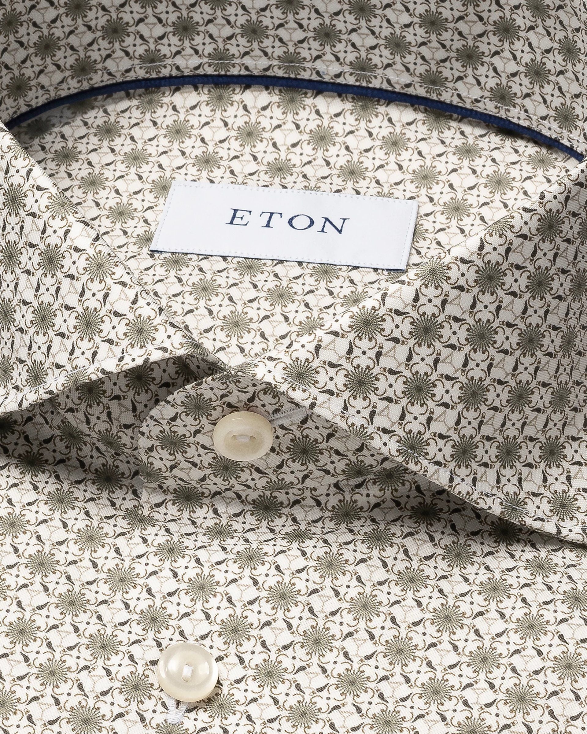 Geometric Signature Twill Shirt, Slim, Beige