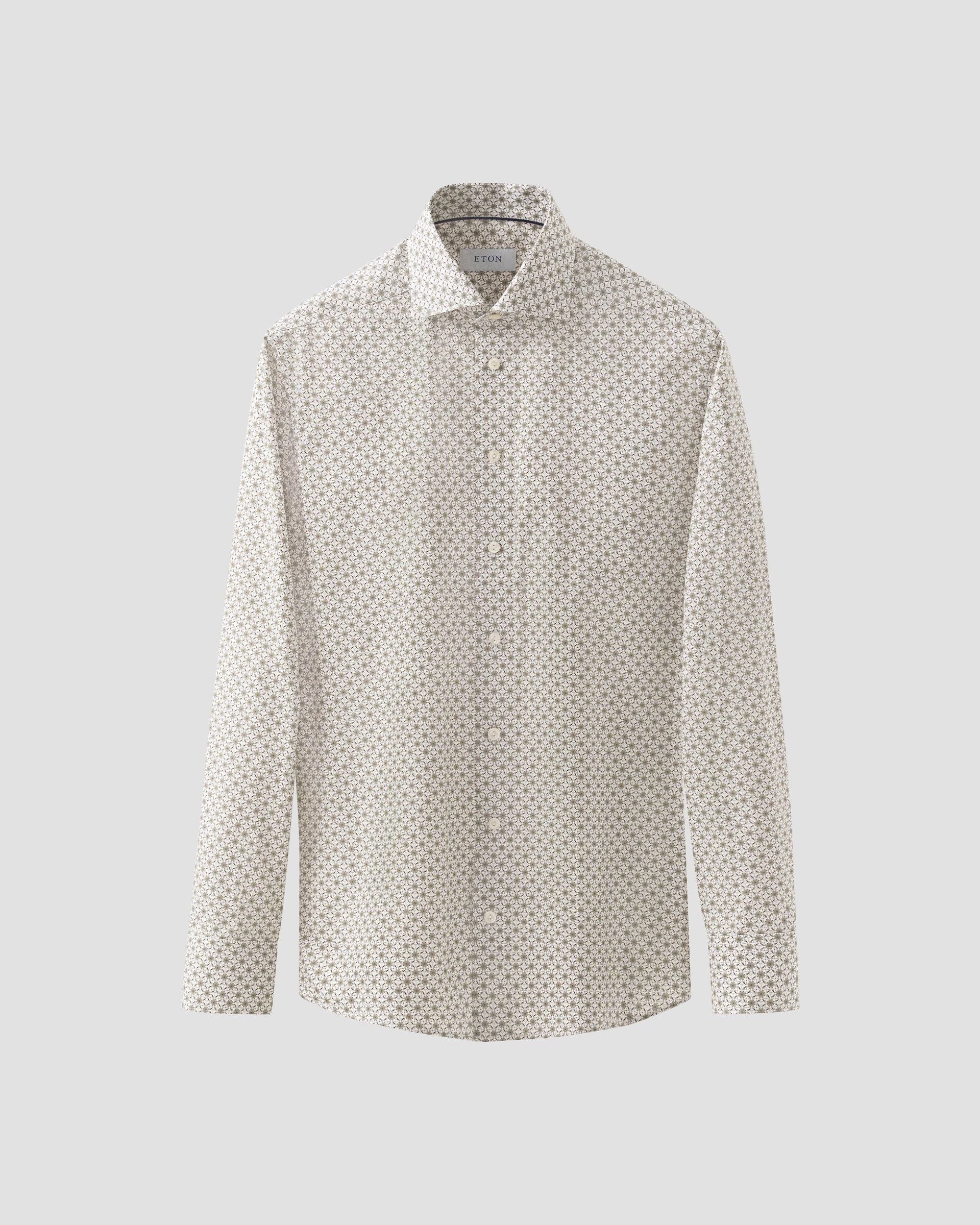 Geometric Signature Twill Shirt, Slim, Beige