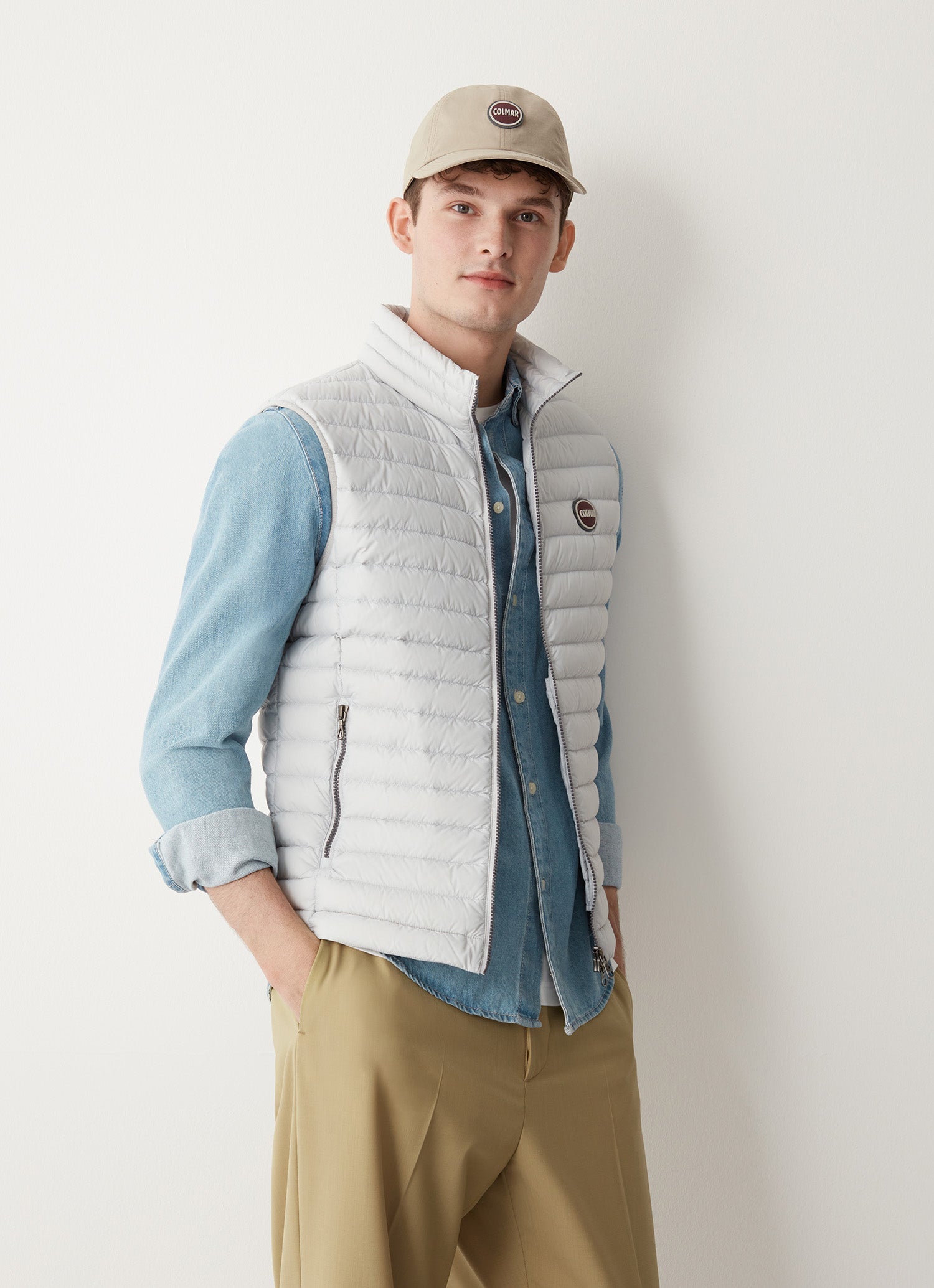 Sporty Down Gilet Vest, White