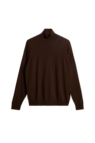 KADEN MERINO TURTLENECK, BITTER CHOCOLATE