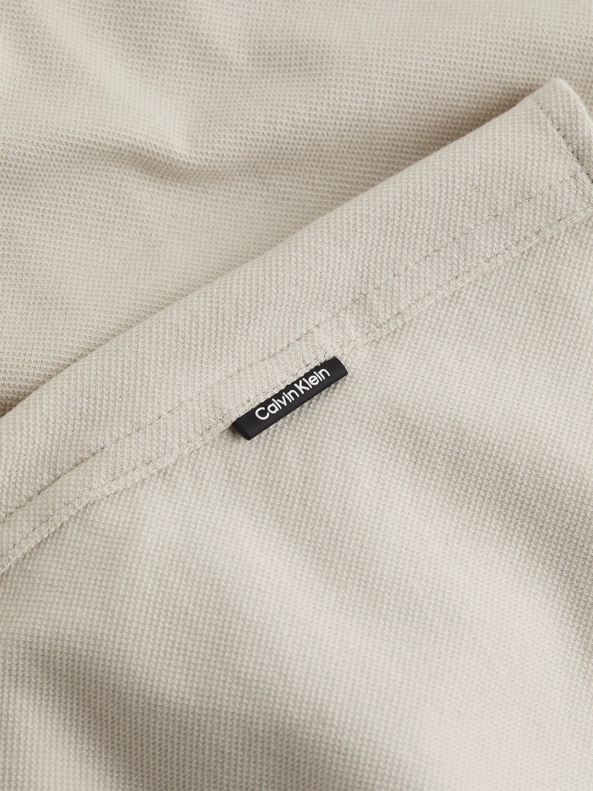 Pique Jersey Slim Shirt, Stony Beige