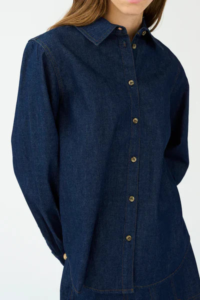 HARPER CHAMBRAY SHIRT, RINSE DENIM