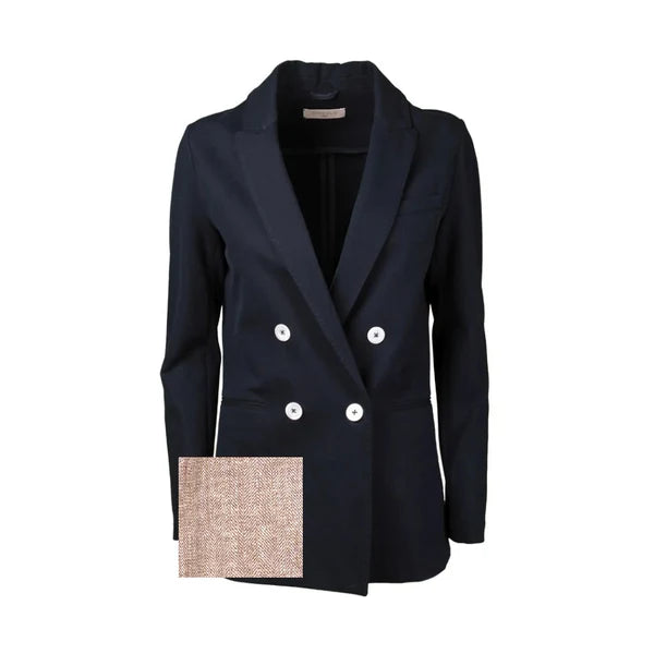 WOMEN DOUBLE BREASTED BLAZER, BRUNETTE