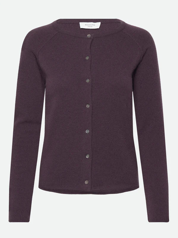 RWLaica LS Oneck Raglan Cardigan, Plum Perfect