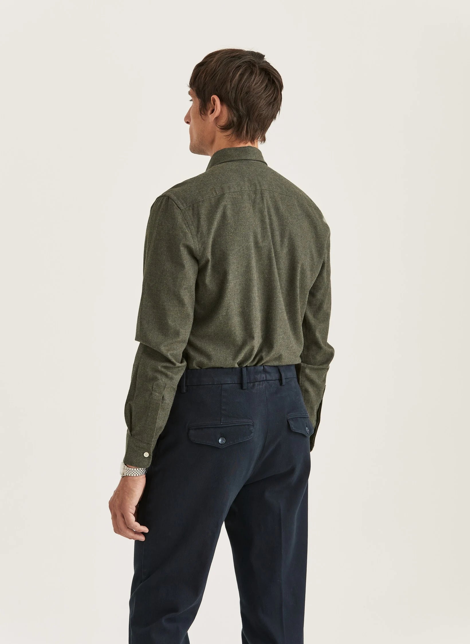 Watts Flannel Shirt, Slim fit, Olive