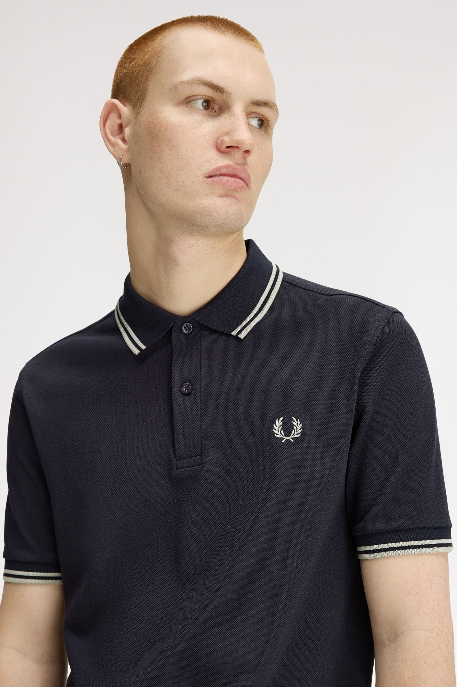 TWIN TIPPED POLO, NAVY/SEAGRASS
