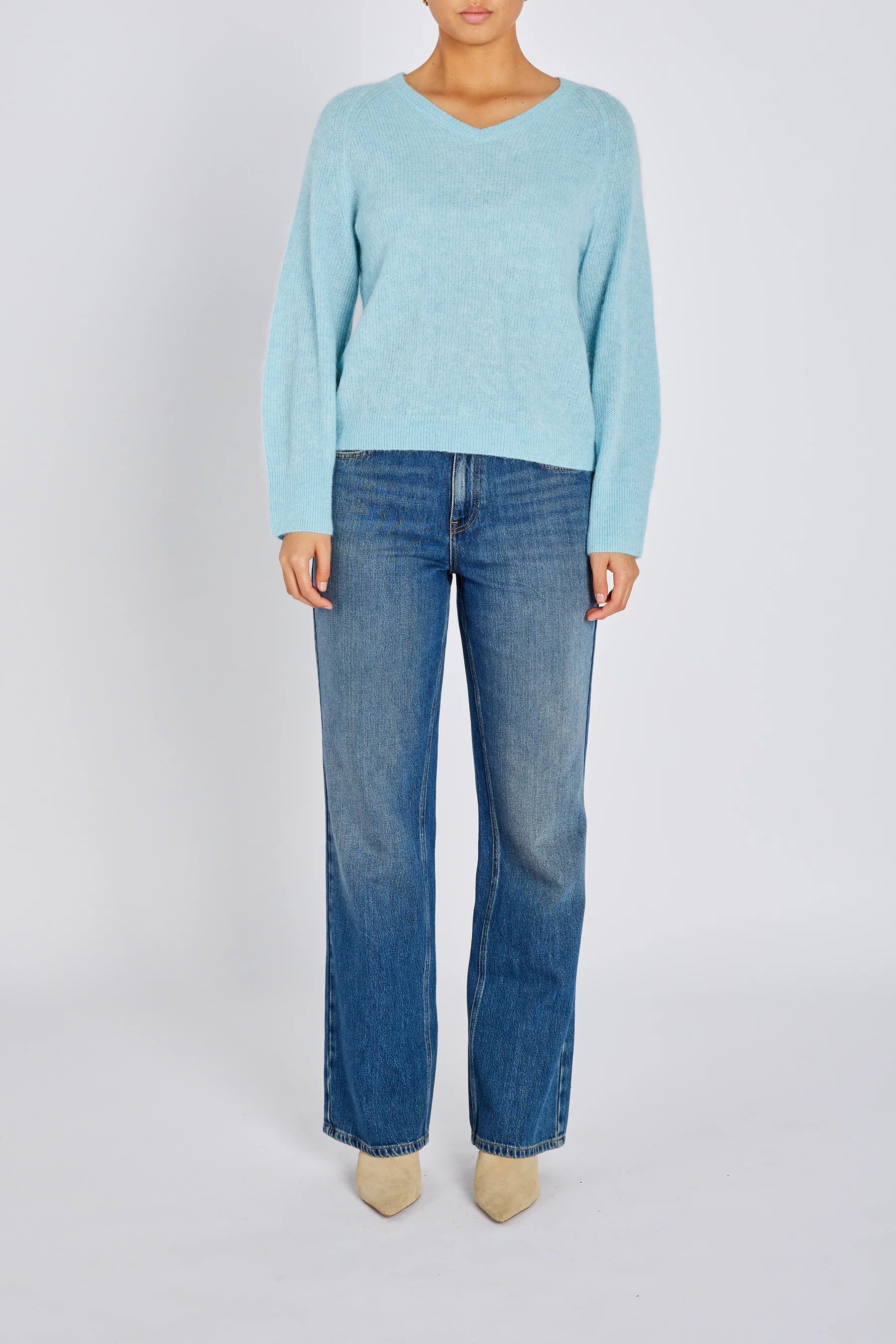 FLUFFY AMERA KNIT, LIGHT BLUE