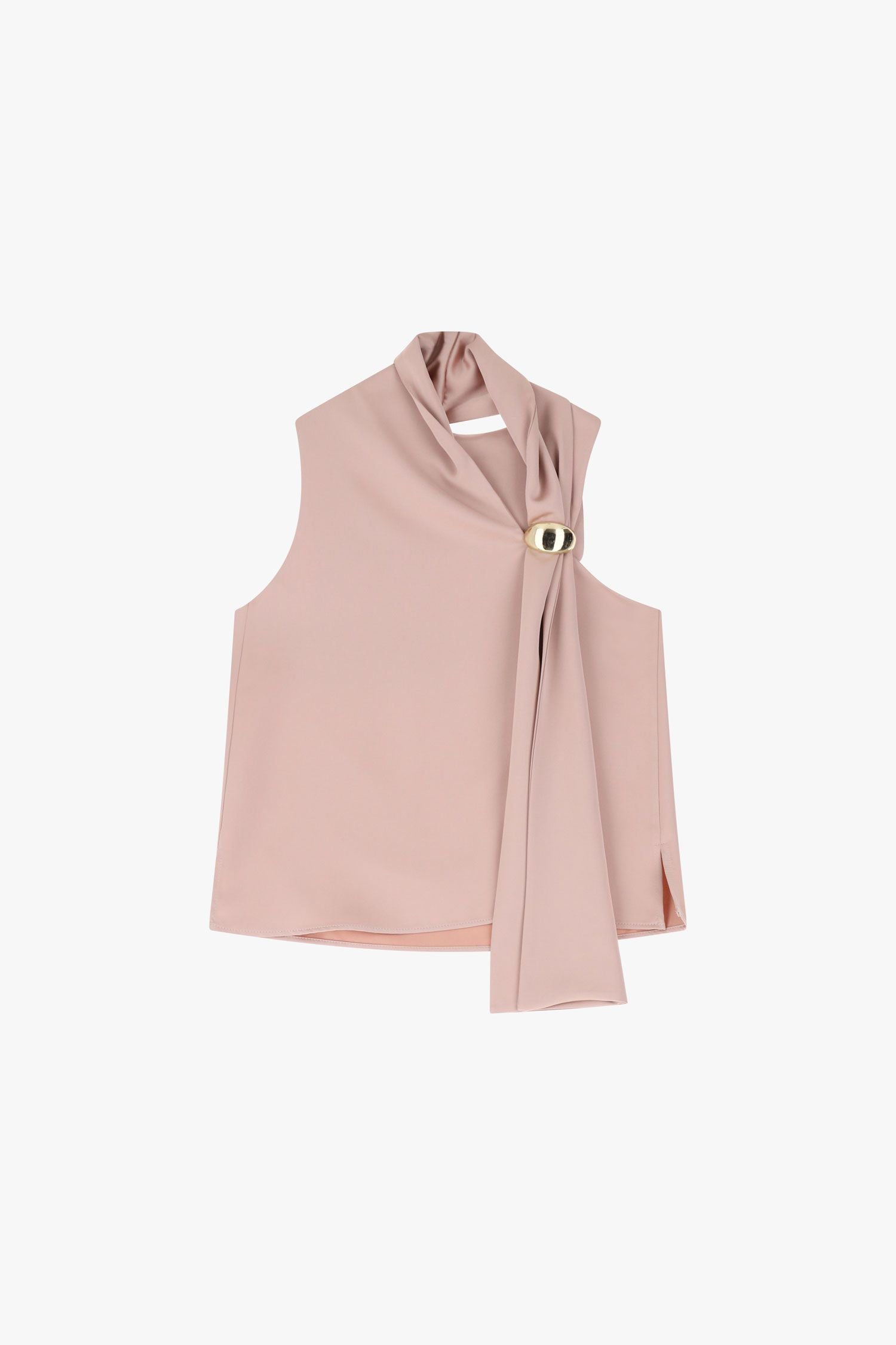 Top w/ Asymmetric Neck, Petalo Rosa