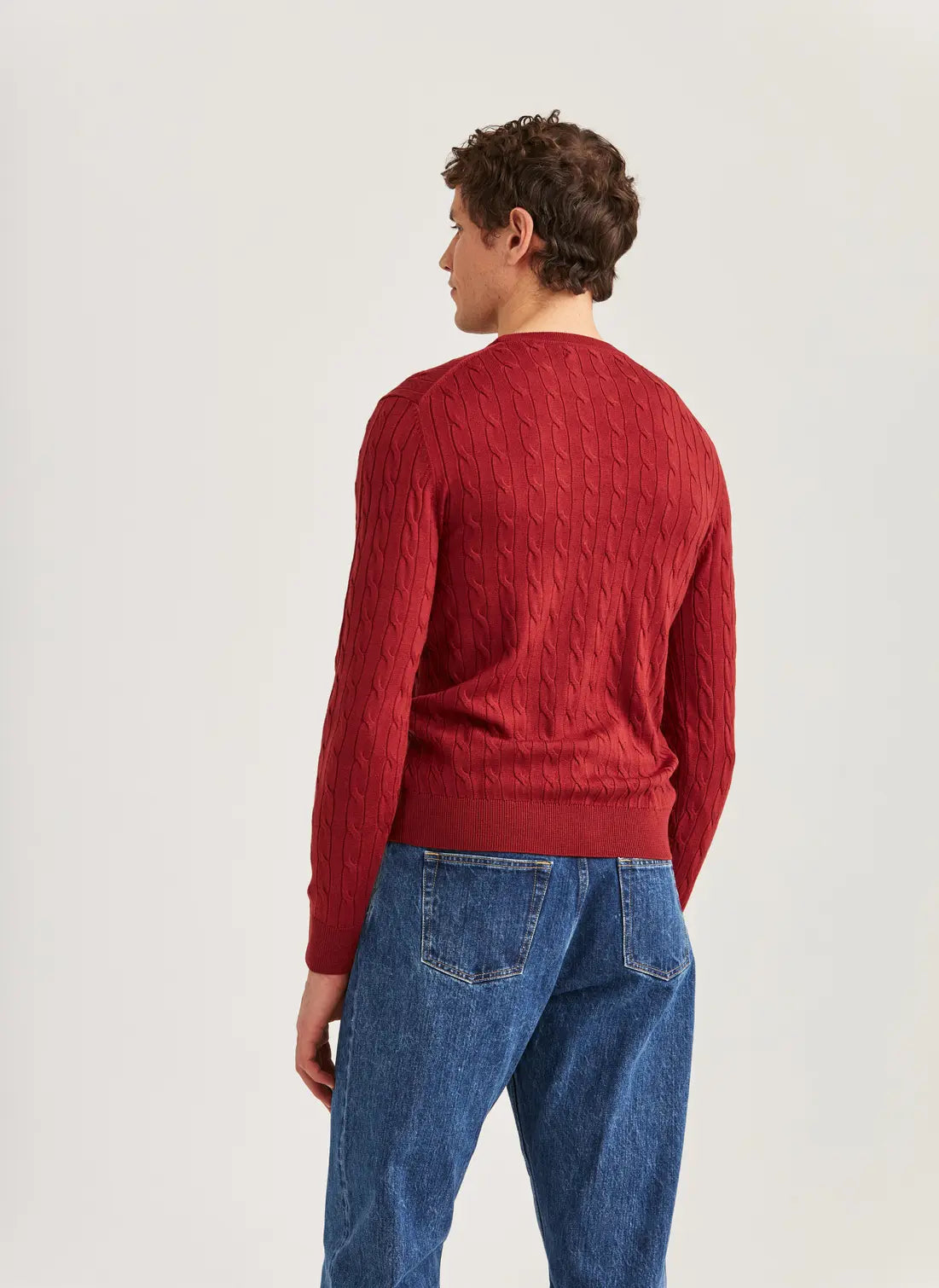 MERINO CABLE KNIT, RED