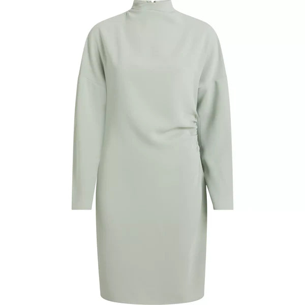 STRUCTURE TWILL LS SHIFT DRESS, DESERT SAGE