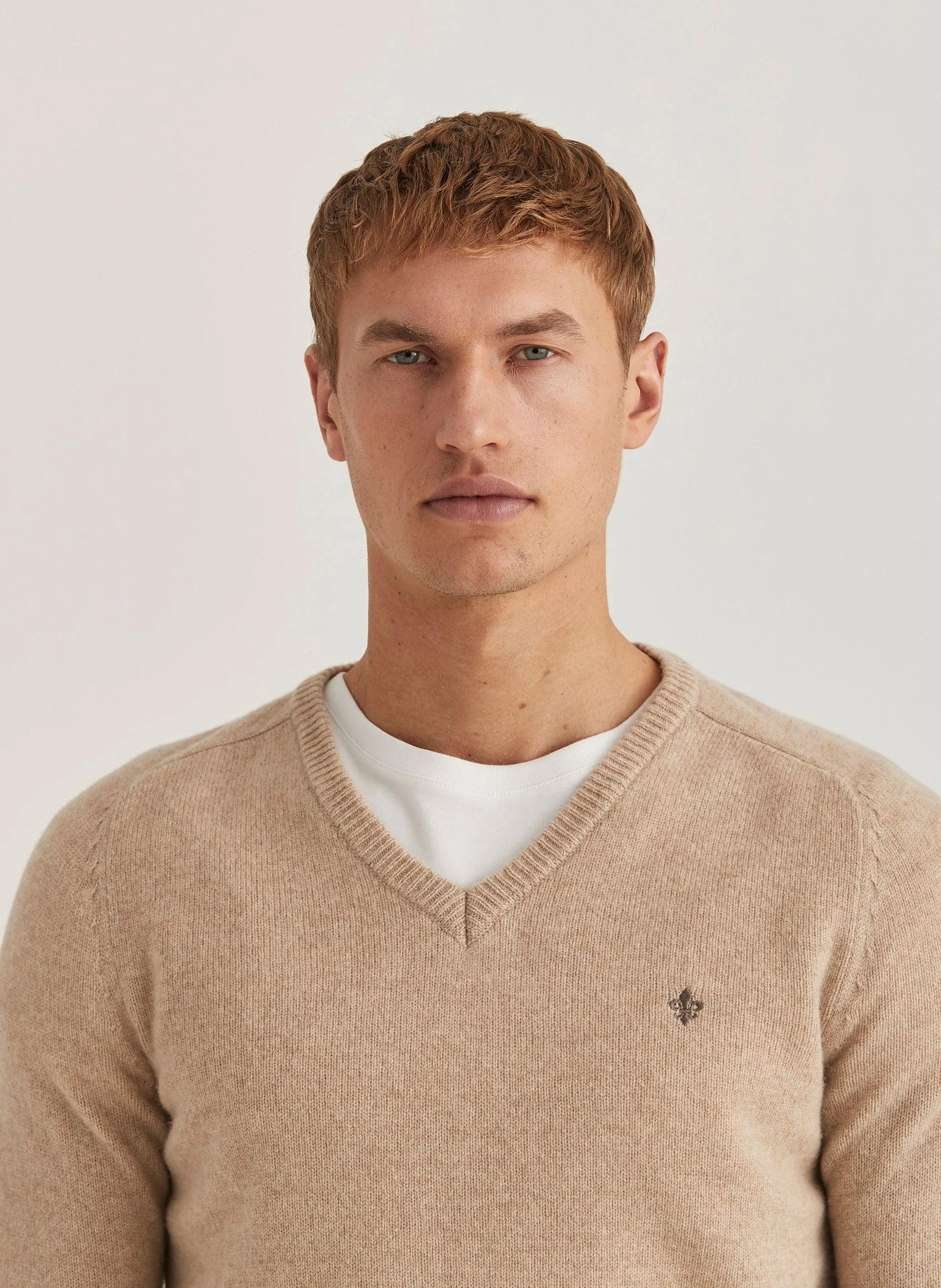 Newton V neck, Khaki