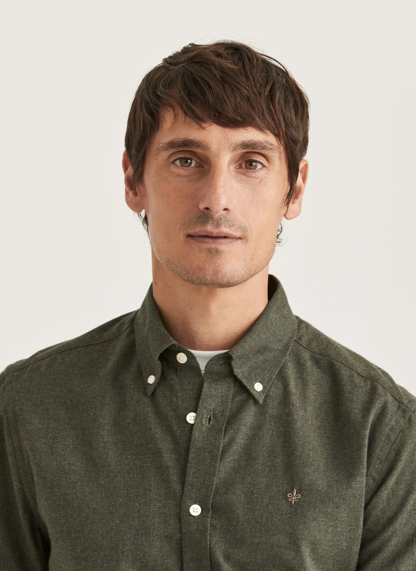 Watts Flannel Shirt, Slim fit, Olive