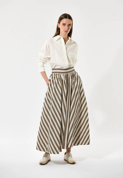 EDDA SKIRT, CREAM STRIPE