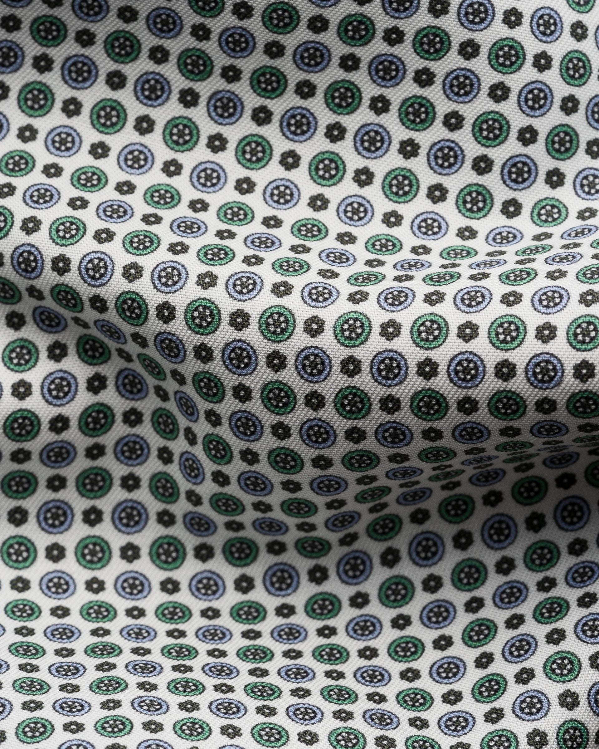 Micro Floral Print Shirt, Contemp, Mid Green