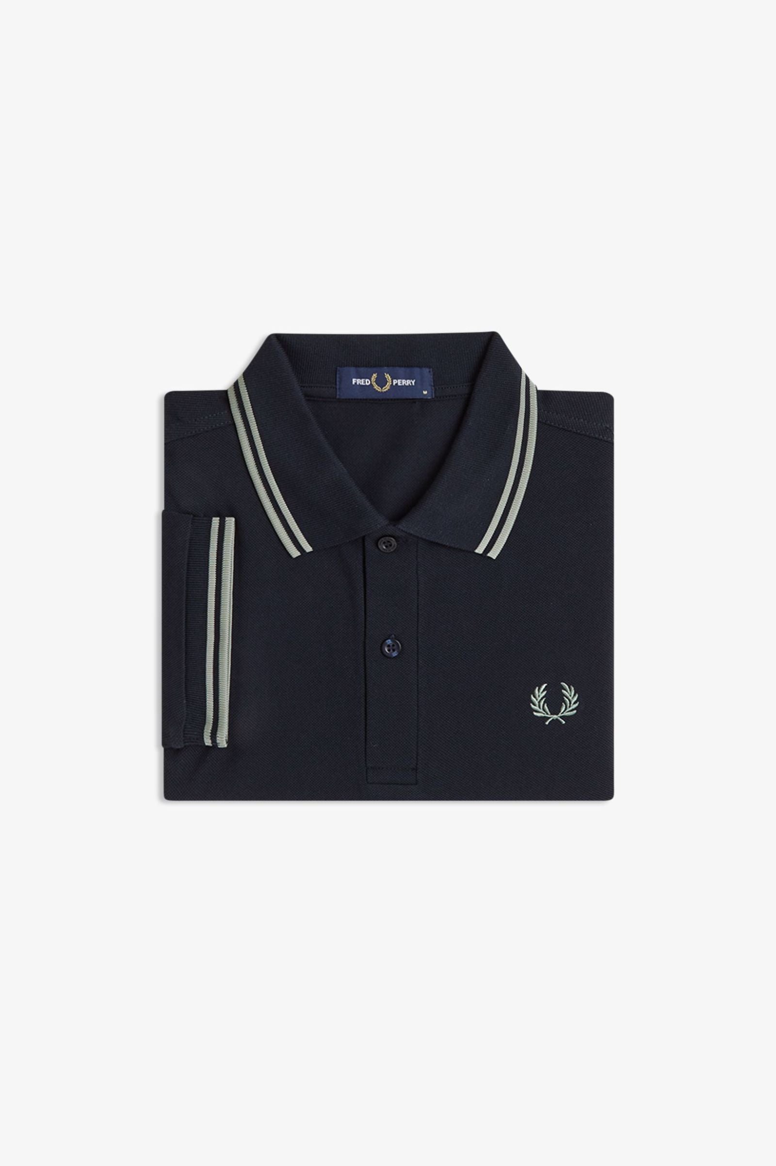 TWIN TIPPED POLO, NAVY/SEAGRASS